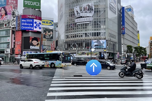 スクランブル交差点をスターバックス、TSUTAYAが入っているビルに向かって渡ります。